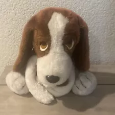 Basset Hound And Puppy Plush Hand Made Vintage Sad Eyes Beagle Dog 9” Sam Woo