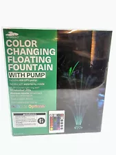 Smartpond Black Pond Floating Fountain with Lights 400 GPH