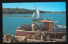 Maine Lobster Fisherman Loading Boat with Lobster Traps (MiscME10