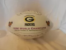 Green Bay Packers Printed Team Signatures Football 1996 Super Bowl Champions