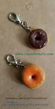 Handmade polymer clay Donut charms for you and a friend 