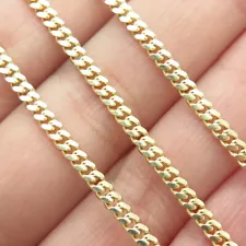 925 Sterling Silver Gold Plated Italy Miami Cuban Chain Necklace 24"