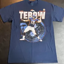 Adult Medium Tim Tebow Denver Broncos Navy Blue T-Shirt Football Team Player Med