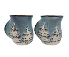 TAG Pine Tree Hand Warmer Blue Coffee Mug Right-Handed - 2 Mugs