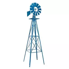 8ft New Decorative Windmill Weather Vane-Galvanized with Tips for Lawn Garden