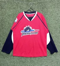 Cleveland Lake Erie Monsters Hockey Jersey Mens Medium Embroidered Red Sports