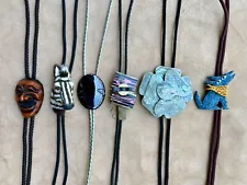 Lot Of 6 Unique B Stock (lightly Worn)Western Bolo Ties