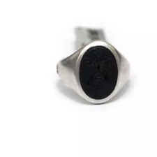 New DAVID YURMAN Men's PETRVS Bee Coin Ring Sterling Silver & Black Onyx 8.25