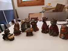 9 Pc Cat Nativity Set. Previously Owned Taken Well Care Of.