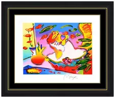 Peter Max Daydreams Color Silkscreen Hand Signed Modern Pop Art Flowers Framed