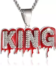 Hip Hop King CZ Pendant Fashion Rapper Jewelry Rock Iced Out Shiny Stainless for