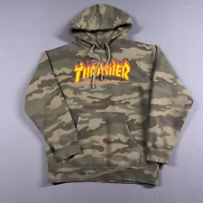 Thrasher Sweatshirt Mens Large Hoodie Green Camo Magazine Hunting Outdoor