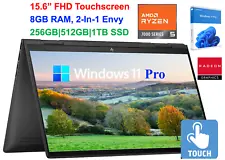 2024 HP Envy Laptop 2-in-1 15.6" FHD Touch Ryzen 5 8GB Upto 2TB SSD Win 11 Pro