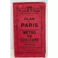 1940s Plan de Paris Metro En Couleurs Cartes Taride Vintage Color Map Paris