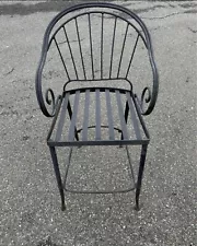 Beautiful Heavy Vintage Wrought Iron Bar Height Patio Chair***