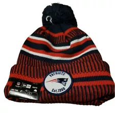 NEW ENGLAND PATRIOTS NEW ERA KNIT CUFF POM SPORT ONFIELD BEANIE KIDS YOUTH HAT