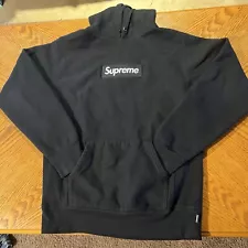 Supreme Box Logo Hoodie Sweatshirt Black Size Small