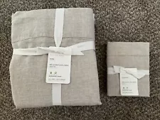 Pottery Barn Belgian Flax Linen King Sheet Set & One Standard Sham