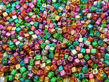 SALE ð 3 for 2 ð 100 Alphabet Mixed Letter or Number Cube Pony Beads 6mm