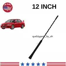 12" Black Replacement Antenna Short Mast AM/FM For MITSUBISHI EVOLUTION 2002-17 (For: 2002 Mitsubishi)