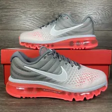 Nike Women's Air Max 2017 Platinum Gray Hot Lava Athletic Casual Shoes Sneakers