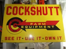 OLD VINTAGE COCKSHUTT FARM EQUIPMENT TRACTOR PORCELAIN METAL SIGN FARM OHIO