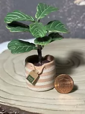 New! MINIVERSE~FIDDLE LEAF~ Miniature Realistic Plant ~NO RESIN!!!