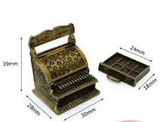 1/12 Scale Dollhouse Miniature Copper Vintage Old Cash Register Shop Accessories