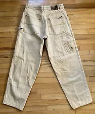 VTG Y2K Pelle Pelle Hi-Fi Denim Carpenter Jeans Baggy Gold Sz 36M Actual 34W