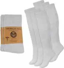 Men Diabetic Over the Calf Socks Knee High circulatory Health Cotton 6-12Pairs