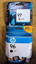 SALE! NEW 2 GENUINE HP 96 97 Cartridge OEM INK'jet black cyan yellow red Printer