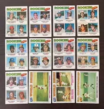 Lot of 12 Topps Baseball Trading Cards (1977) ROOKIES, WORLD SERIES & NL CHAMPS.