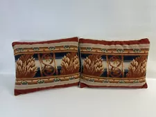 Set of 2 Vintage Needlepoint Tapestry Pillow 18" x 14" x 3"