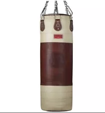 Creamish white and Brown Leather Heavy Punching Bag 60 inches and 18 inches