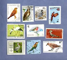 BIRDS USED 10 DIFFRENT POSTAGE STAMPS