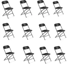 12x Garden Lawn Wedding Stackable Plastic Folding Chairs for Indoor Outdoor