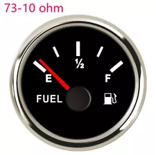 52MM 73-10 ohms Black Fuel Level Gauge for Car Truck Marine UTV 12/24V USA STOCK