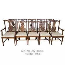 New ListingSet of 10 Chippendale Mahogany Dining Chairs, Sturdy & Elegant #22175