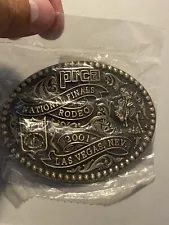 PRCA National Finals Rodeo Brass Belt Buckle 2001 Las Vegas NFR