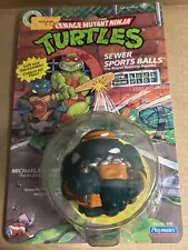 Vintage Original TMNT Michaelangelo 1991 Sewer Sports Balls! MOC Sealed!