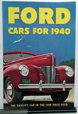 1940 Ford Cars V8 Sedan Coupe Deluxe Club Business Fordor Sales Folder Large