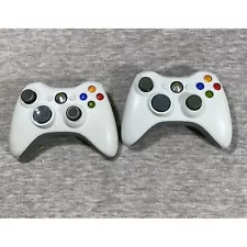 Official Microsoft Xbox 360 White Wireless Controller Genuine Lot of 2