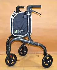 PLANETWALK Premium 3 Wheel Rollator Walker for Seniors-Ultra Lightweight-Black