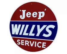 New ListingWillys Jeep Service Rare Porcelain Enamal Heavy Metal 48 inches Double Side