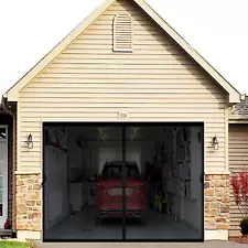 Magnetic Garage Screen Door for 9x7ft Car Garage, Durable Heavy Duty Fiberglass