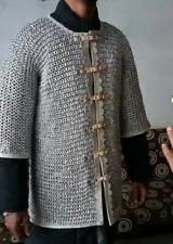 Aluminium Chain Mail Shirt Round RIveted WIth Washer Haubergeon For Sale