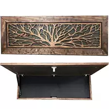 Large Wood Hidden Gun Cabinet Birds In A Tree Wall Decoration - Hidden Gun Safe