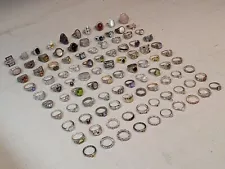 Men's & Women's Sterling Silver .925 Wholesale Ring Lot - 100 pcs - (670 grams)