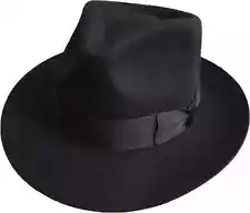 Classic Black Men's Wool Felt Godfather Gangster Mobster Gentleman Fedora Hat