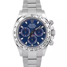 2022 NEW PAPERS Rolex Daytona Cosmograph BLUE 18K White Gold Watch 116509 BOX